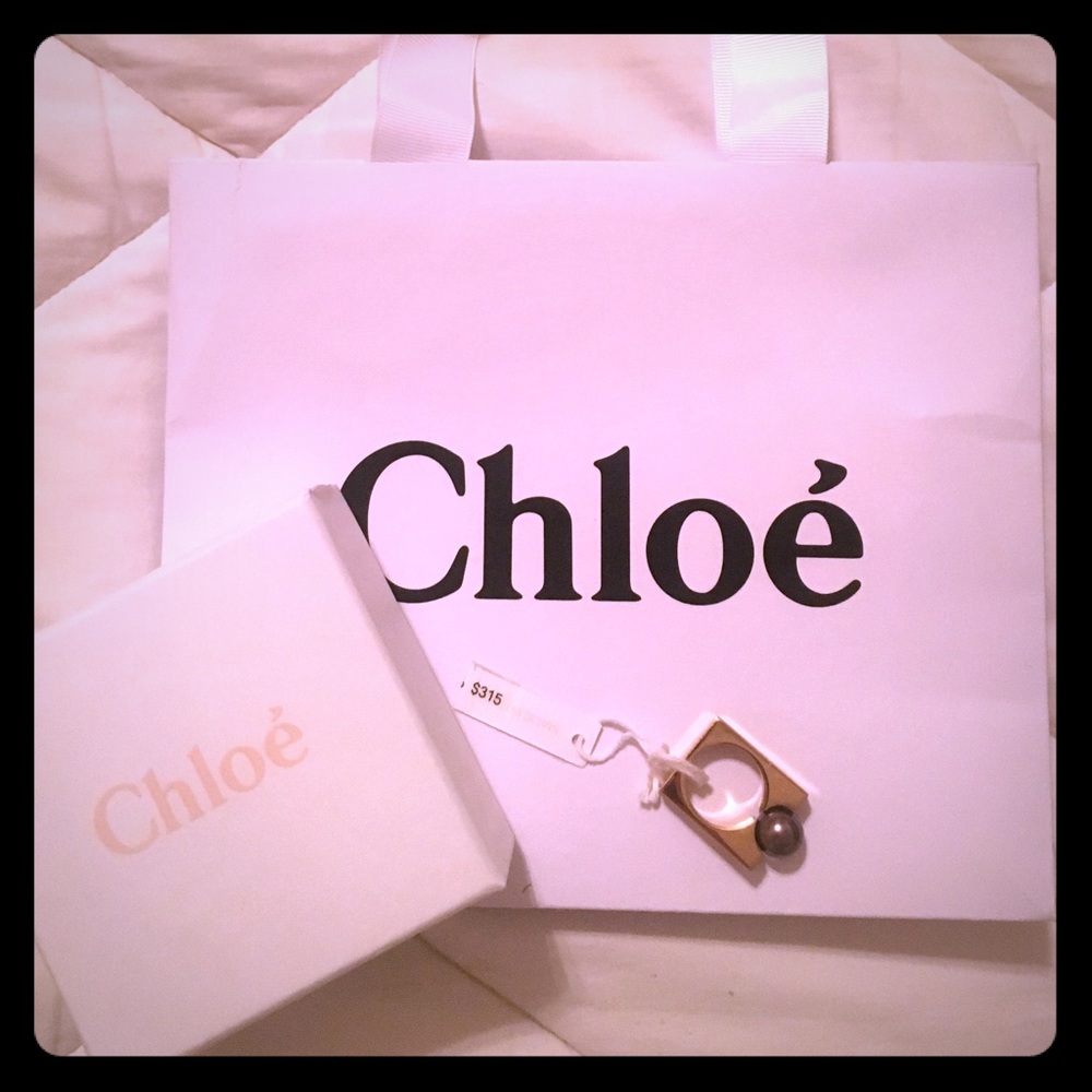 Chloe Gold Earl Grey Pearl Ring